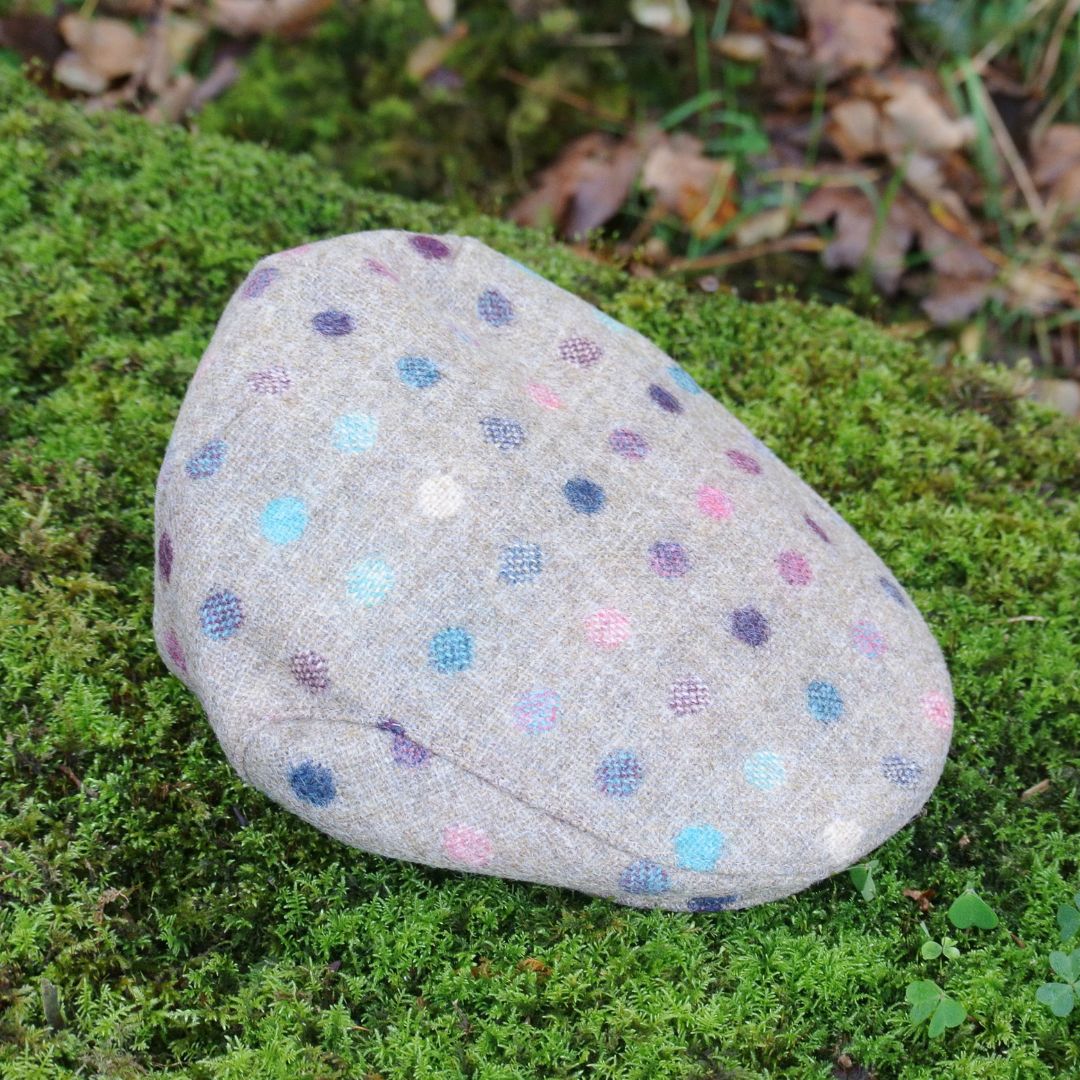 Kids Tweed Flat Cap - Fawn Multi-Spot