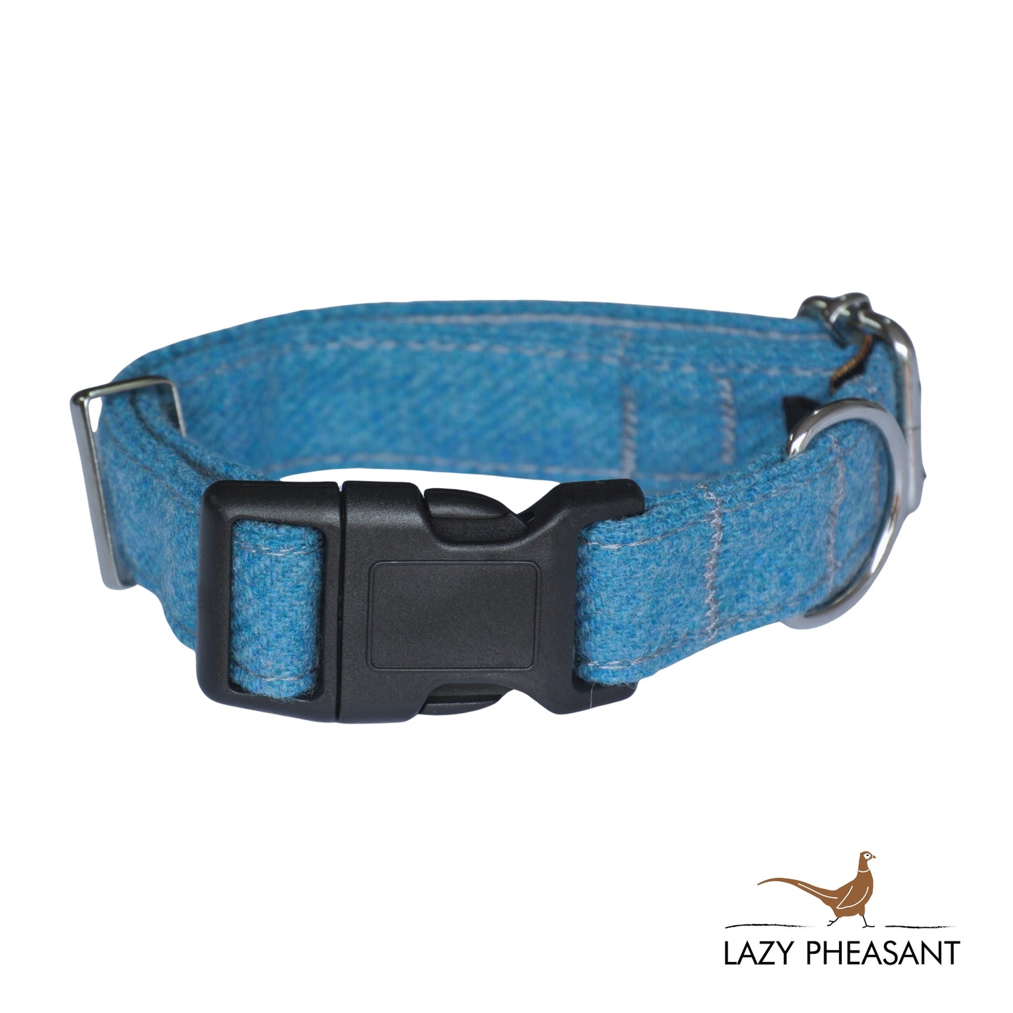 Tweed Dog Collar - Sky Blue