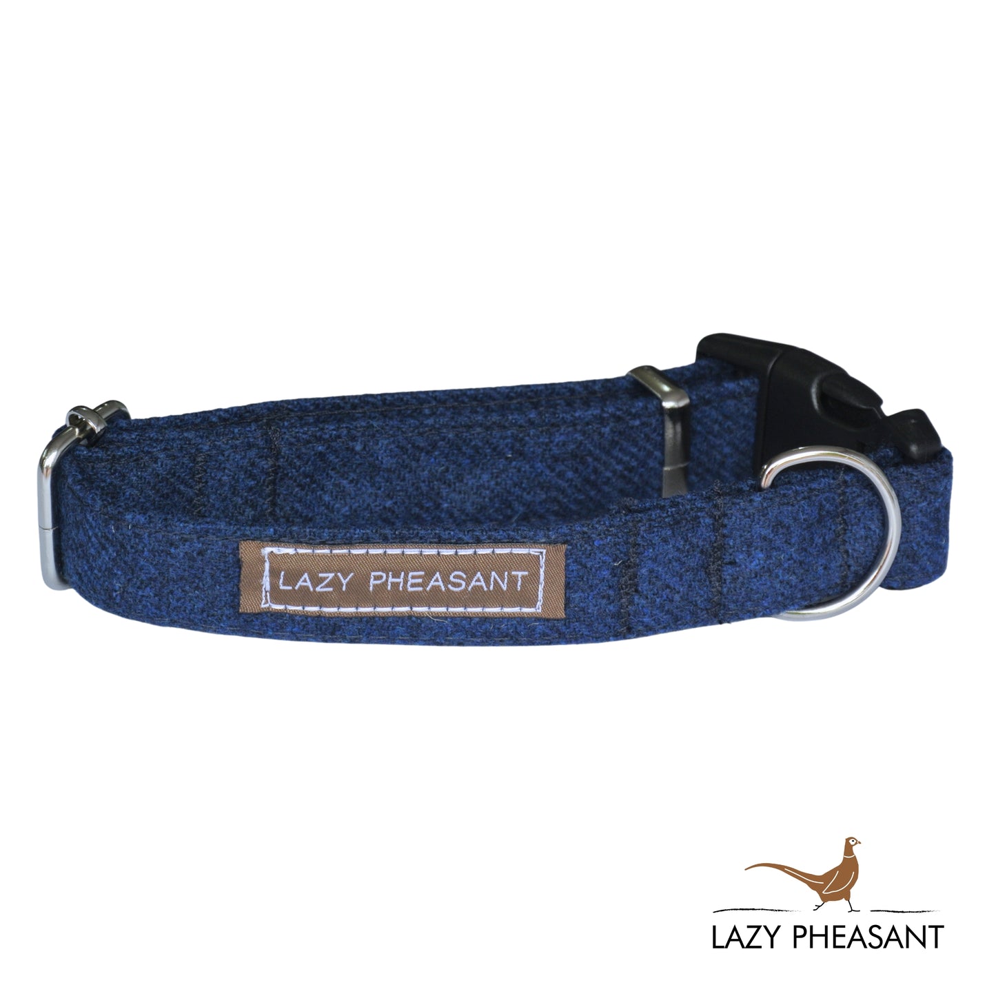 Tweed Dog Collar - Midnight Blue