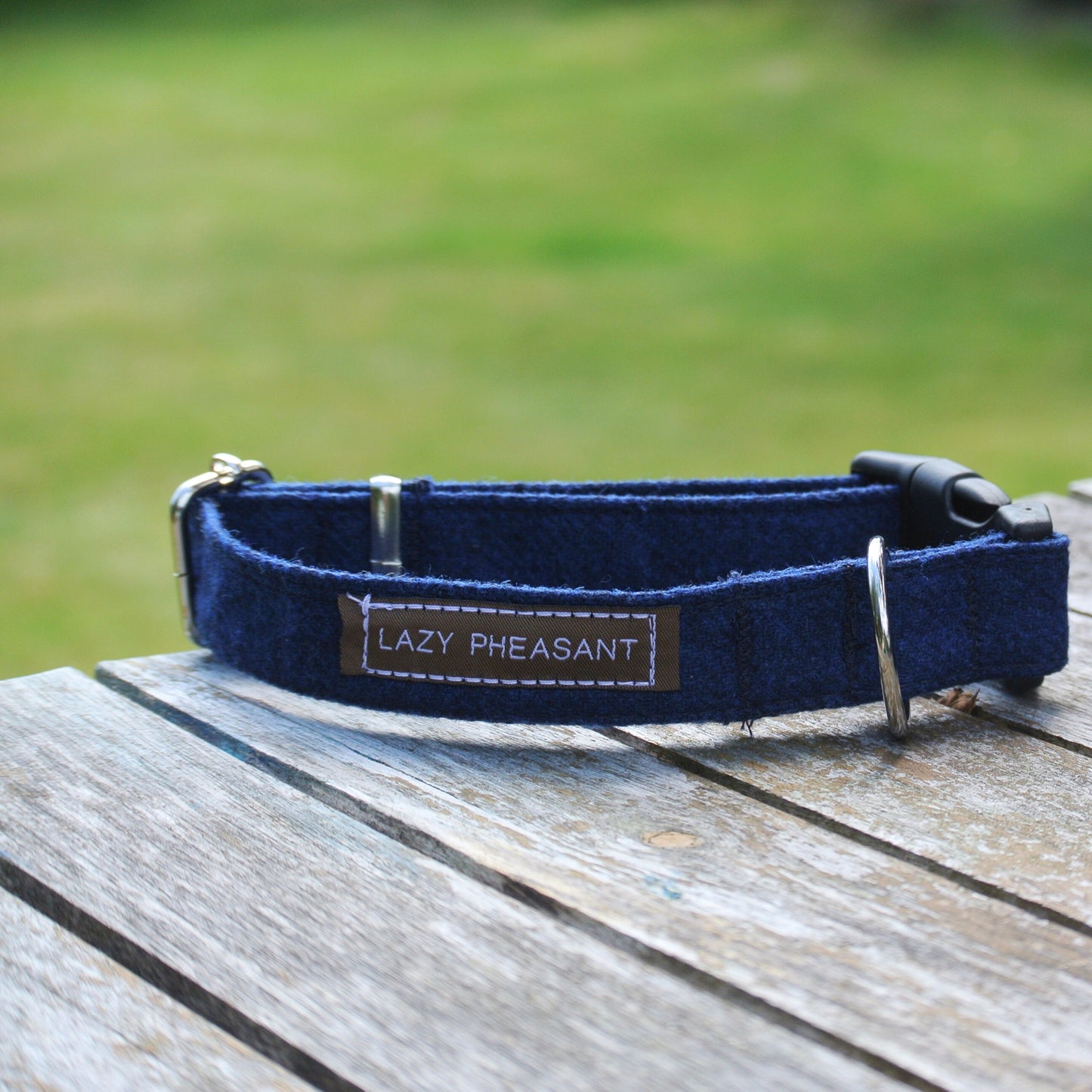 Tweed Dog Collar - Midnight Blue