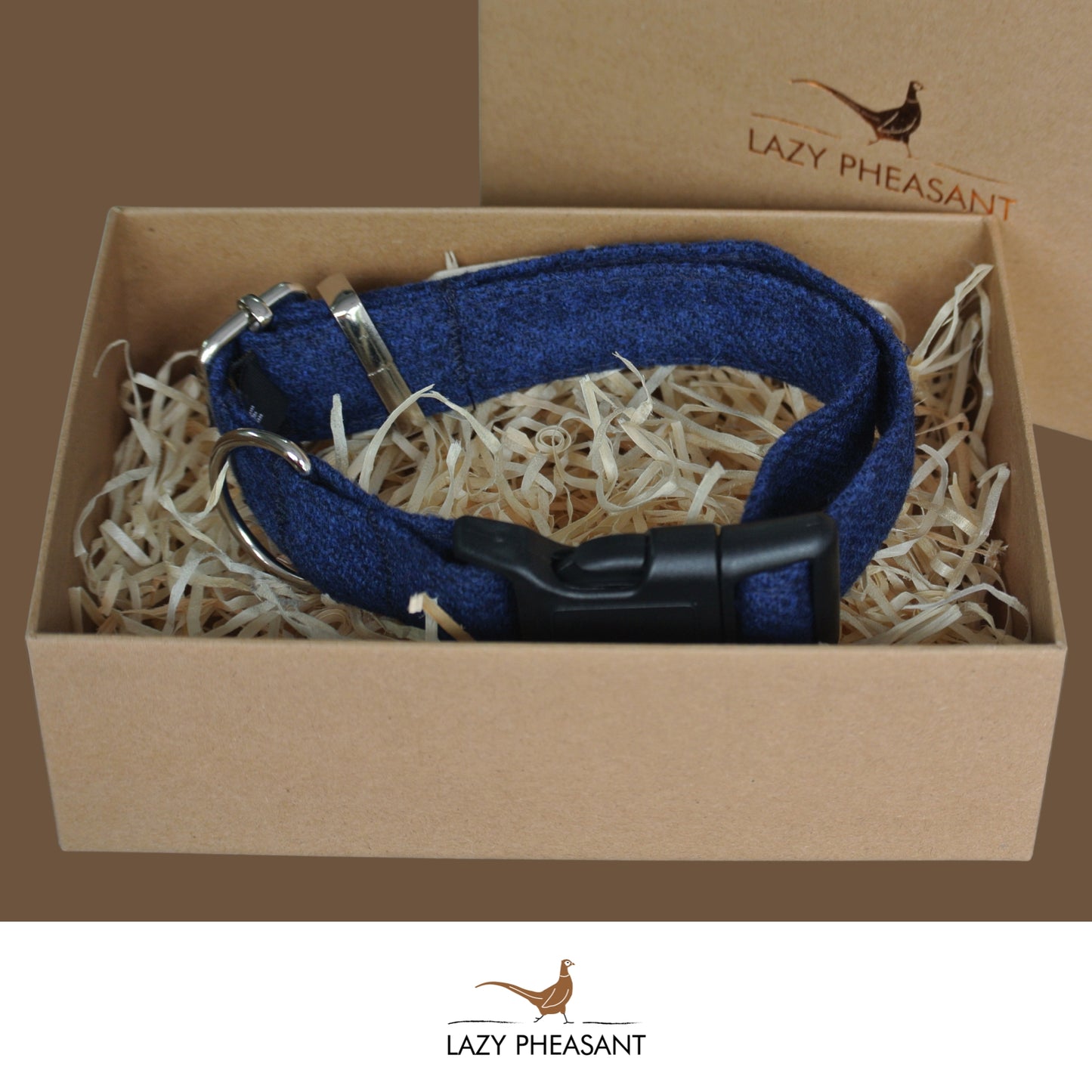 Tweed Dog Collar - Midnight Blue