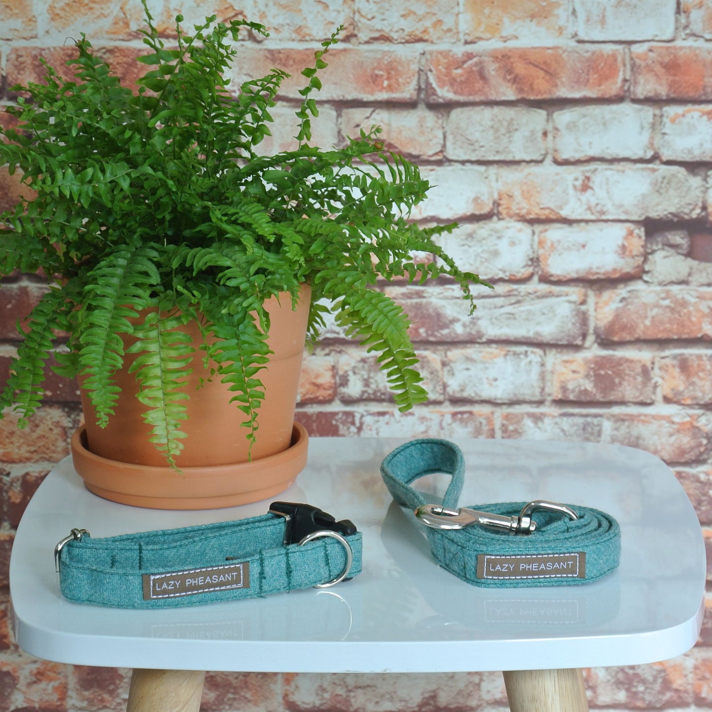Tweed Dog Lead - Turquiose