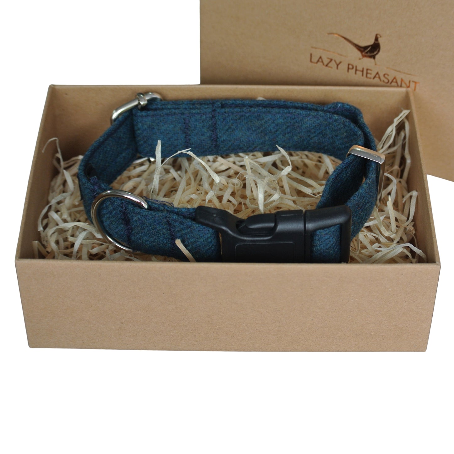 Tweed Dog Collar - Teal