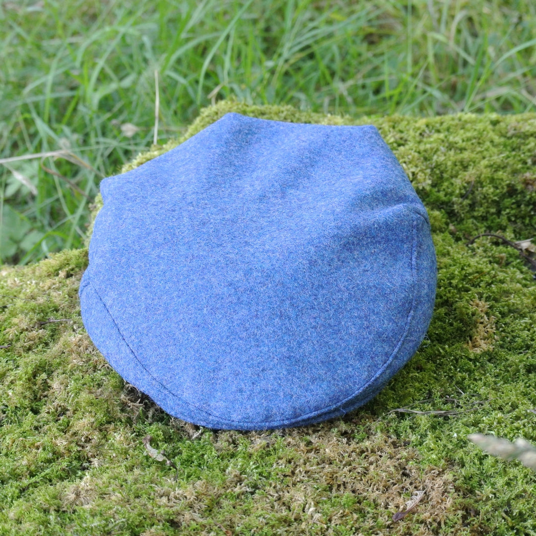 Kids Tweed Flat Cap - Pacific Blue