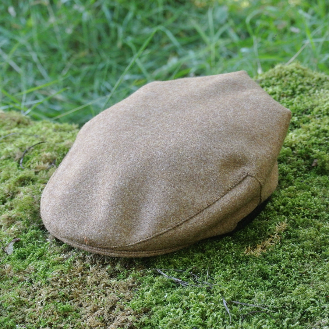 Kids Tweed Flat Cap - Tan