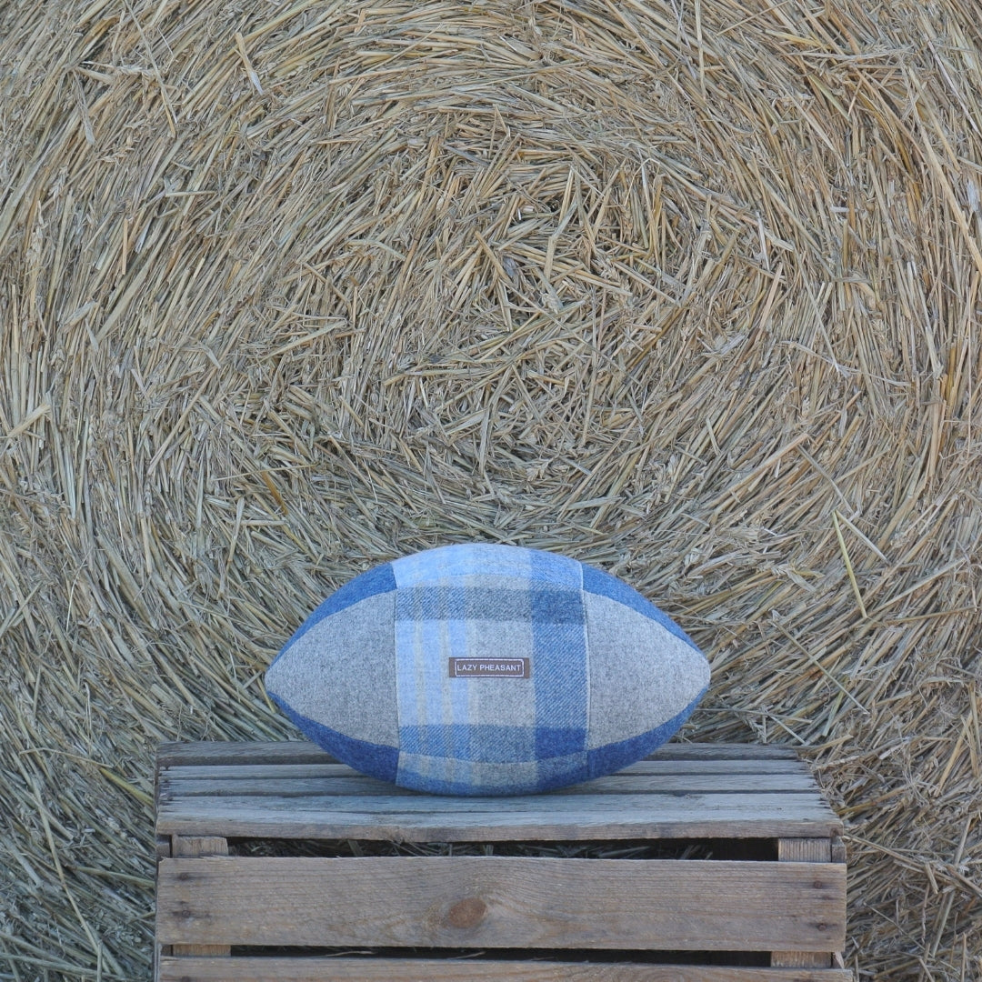 Rugby Ball Cushion - Blues