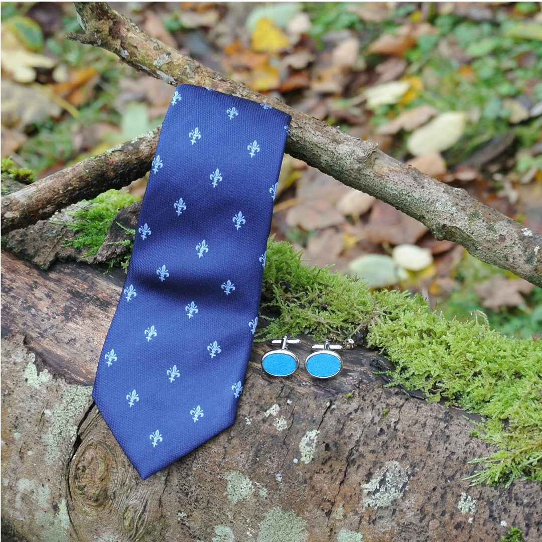 Wool Cufflinks - Blue
