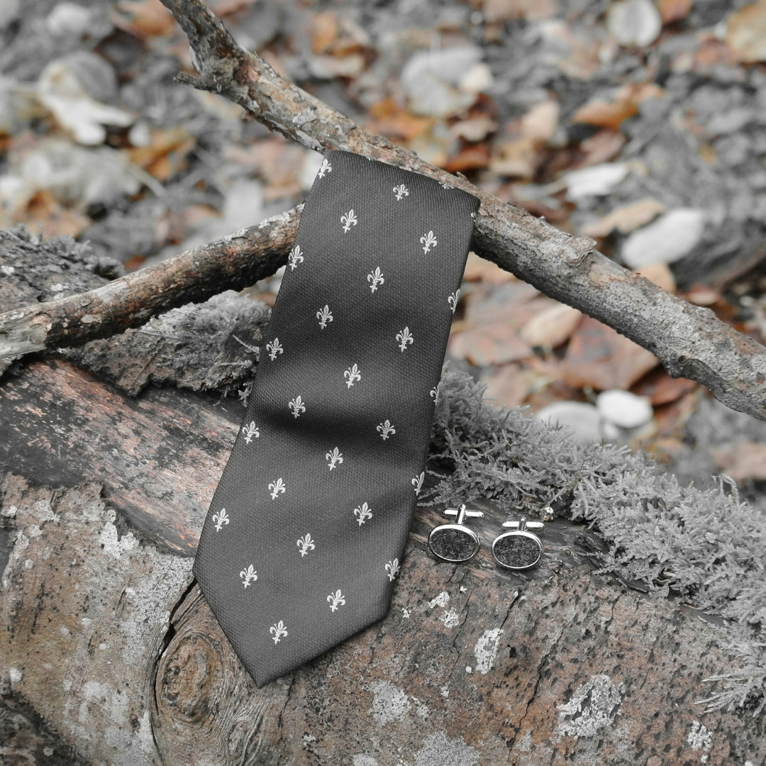 Wool Cufflinks - Charcoal