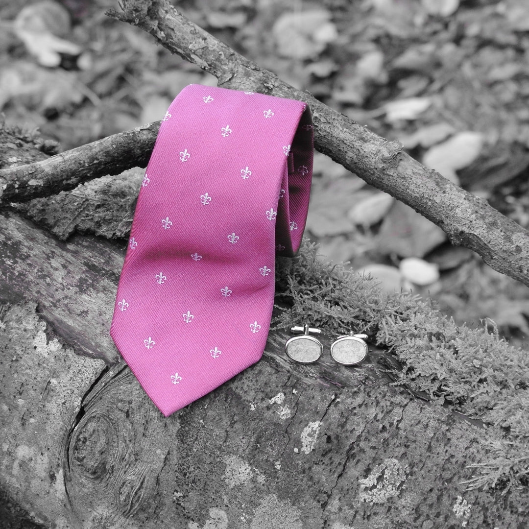 Wool Cufflinks - Grey