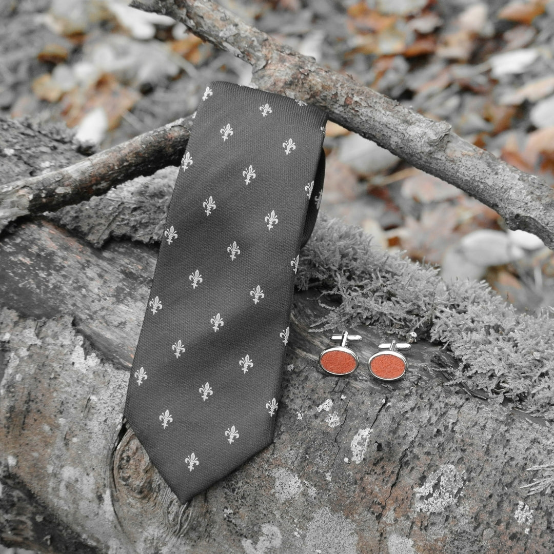 Wool Cufflinks - Orange