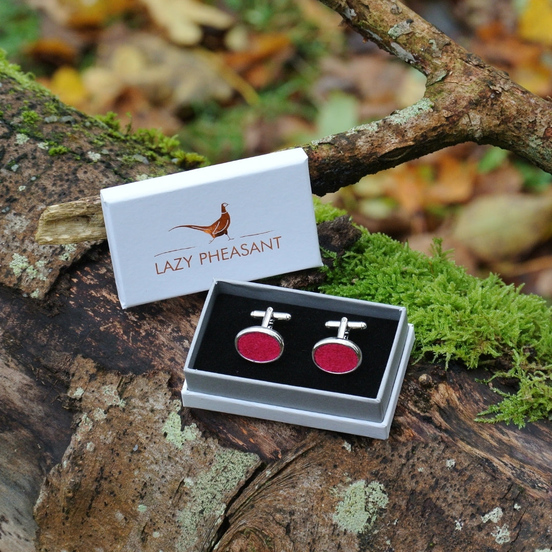 Wool Cufflinks - Fuchsia