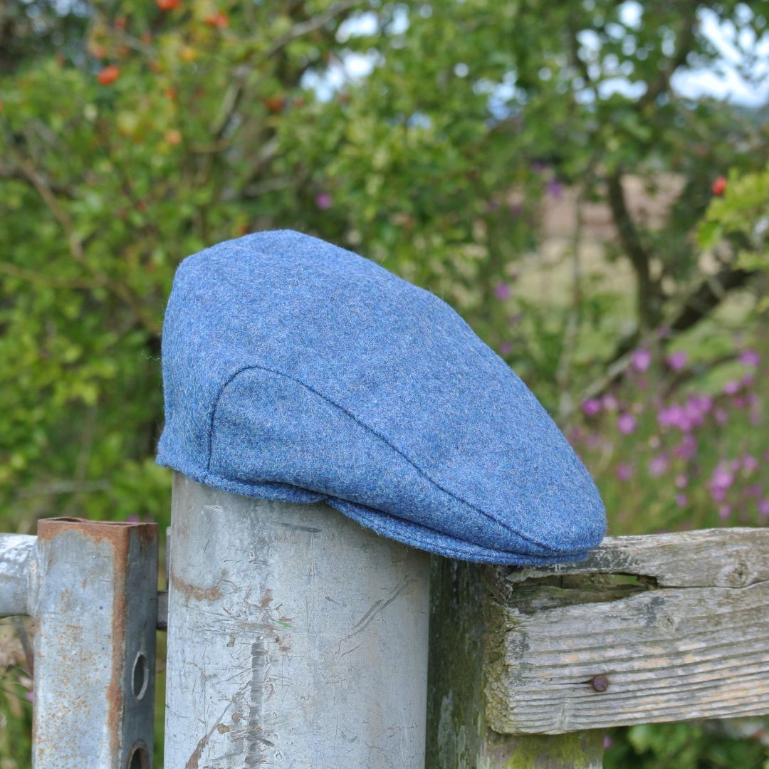 Tweed Flat Cap - Blue