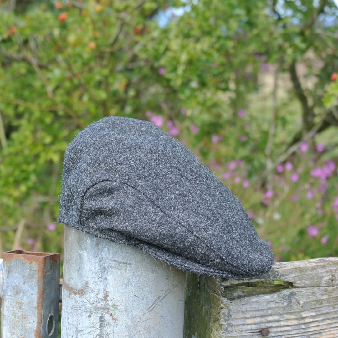 Tweed Flat Cap - Charcoal