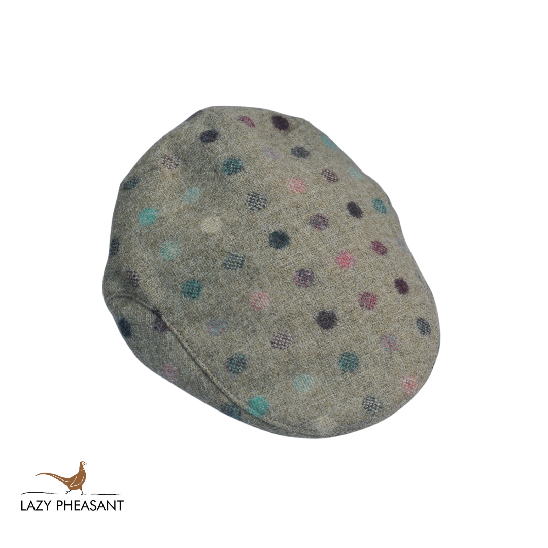 Tweed Flat Cap - Fawn Multi-Spot