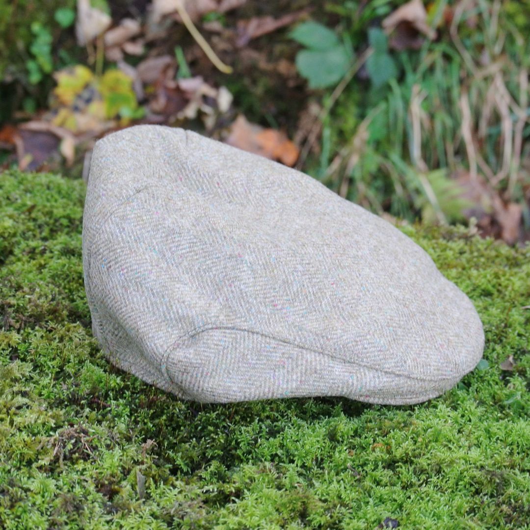 Tweed Flat Cap - Green Herringbone