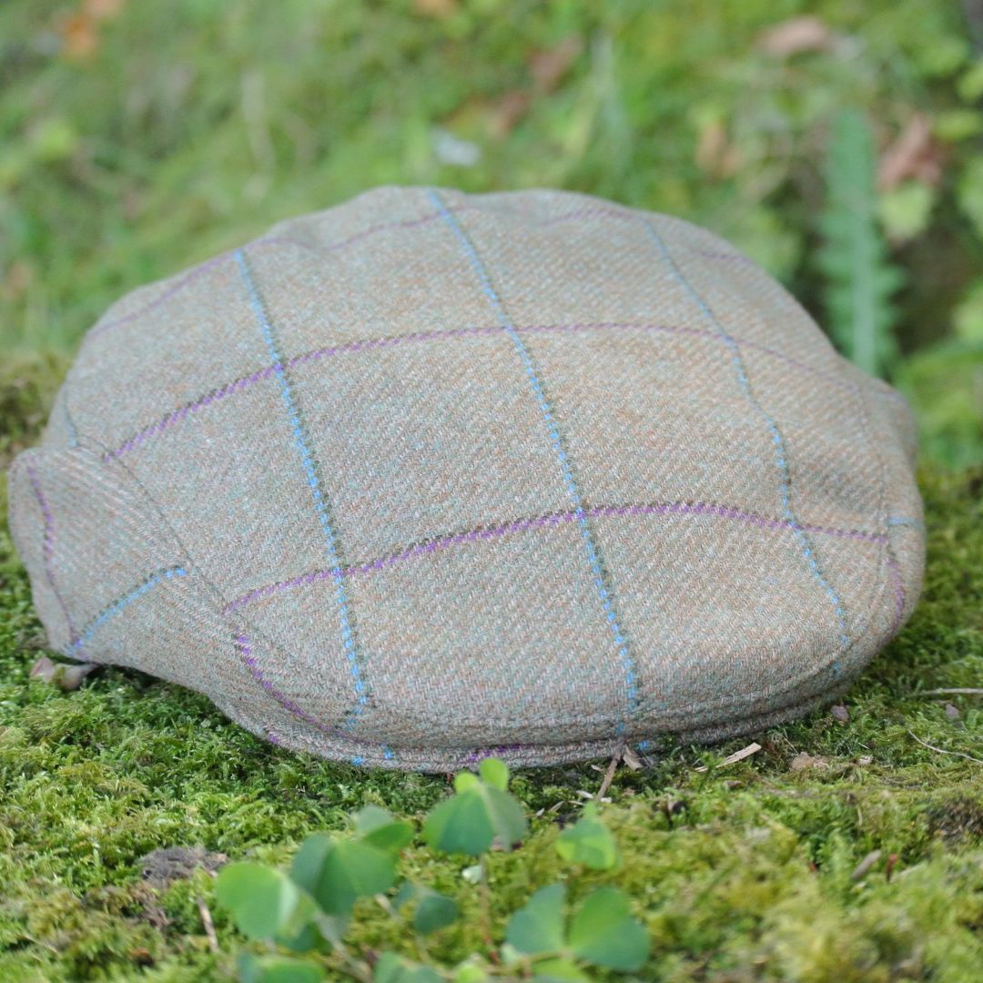 Tweed Flat Cap - Green Check