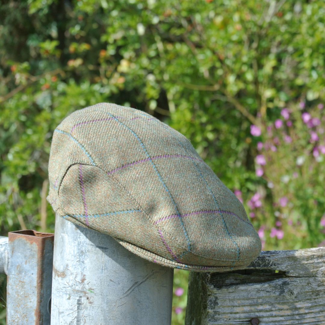 Tweed Flat Cap - Green Check
