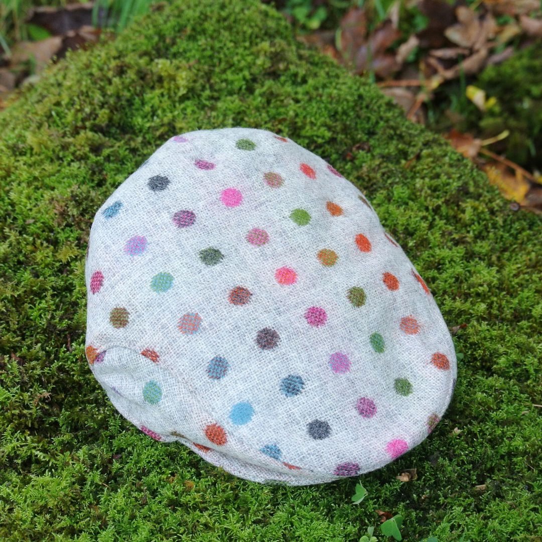 Tweed Flat Cap - Grey Multi-Spot