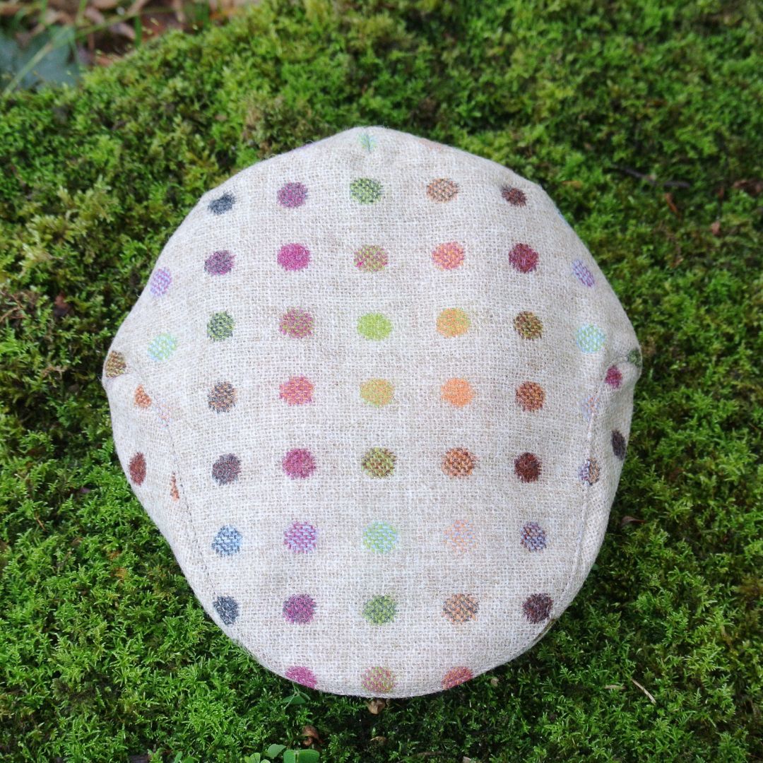 Tweed Flat Cap - Natural Multi-spot