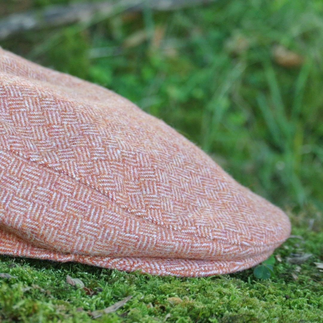 Tweed Flat Cap - Orange