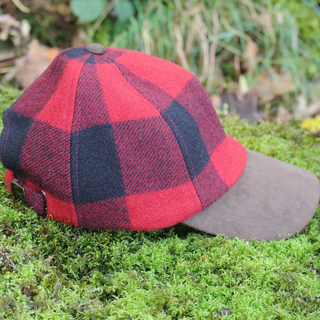 Tweed Baseball Cap - Red Check