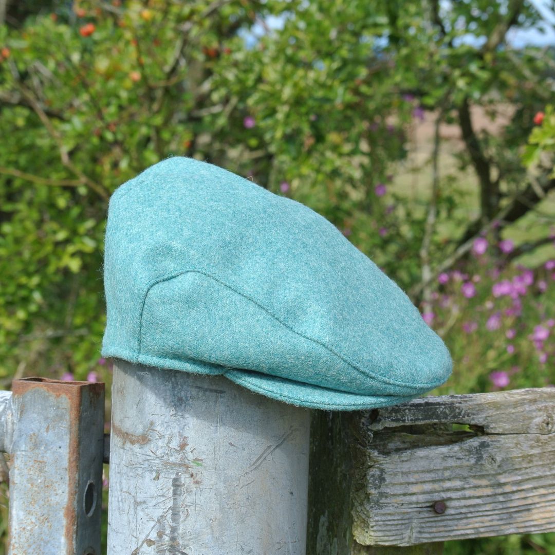 Tweed Flat Cap - Turquoise