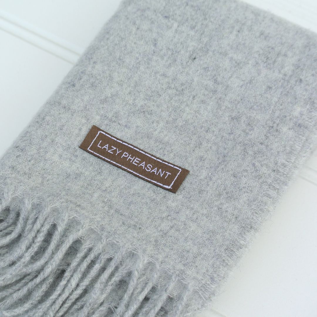 Merino Wool Scarf - Light Grey