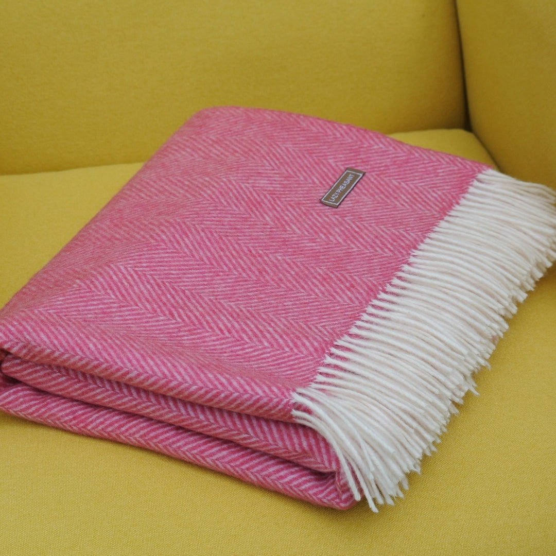 Throw - Herringbone Pink