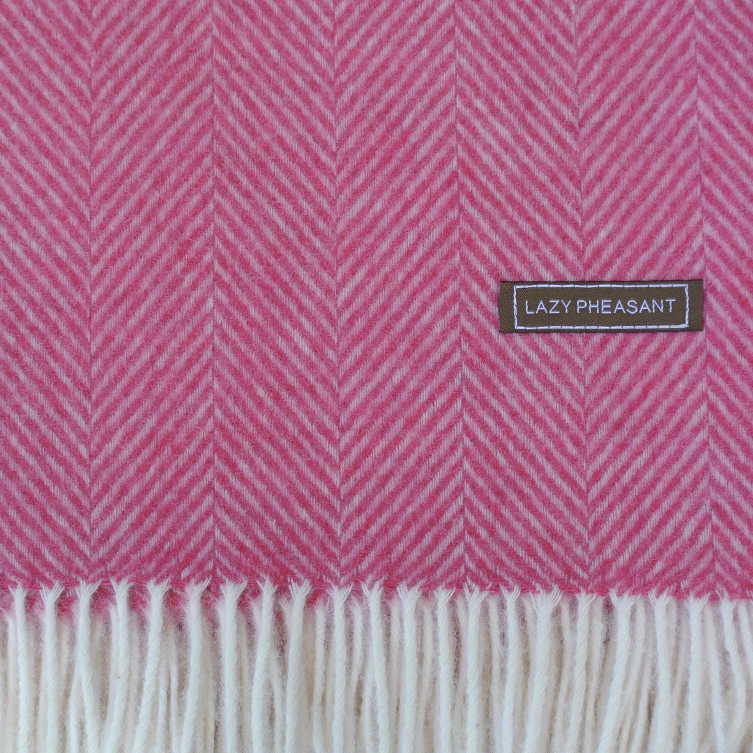 Throw - Herringbone Pink