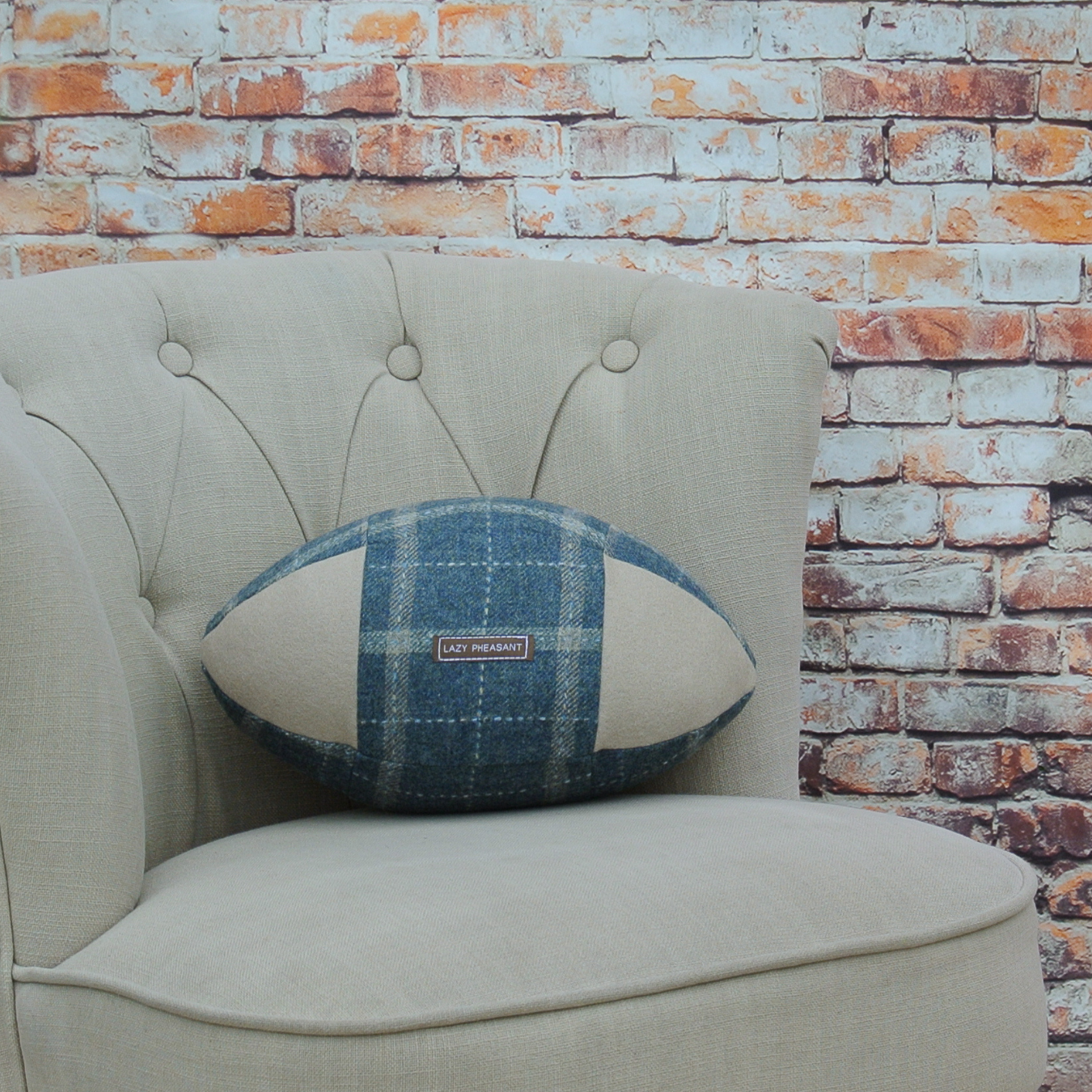 Rugby Ball Cushion - Henley - Mulberry Home