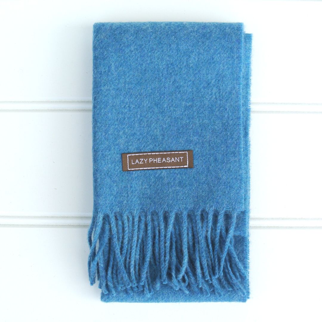 Merino Wool Scarf - Sky Blue