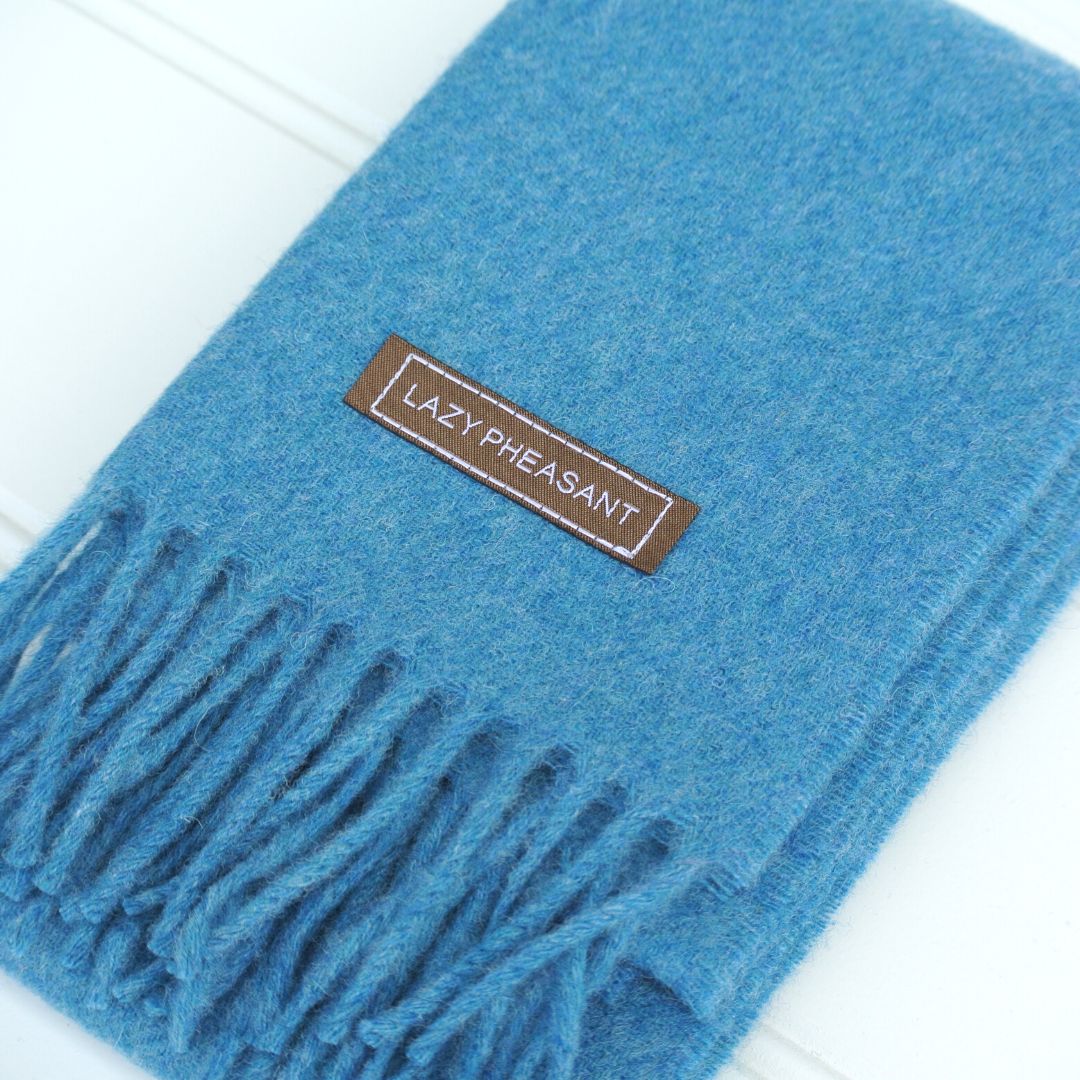 Merino Wool Scarf - Sky Blue