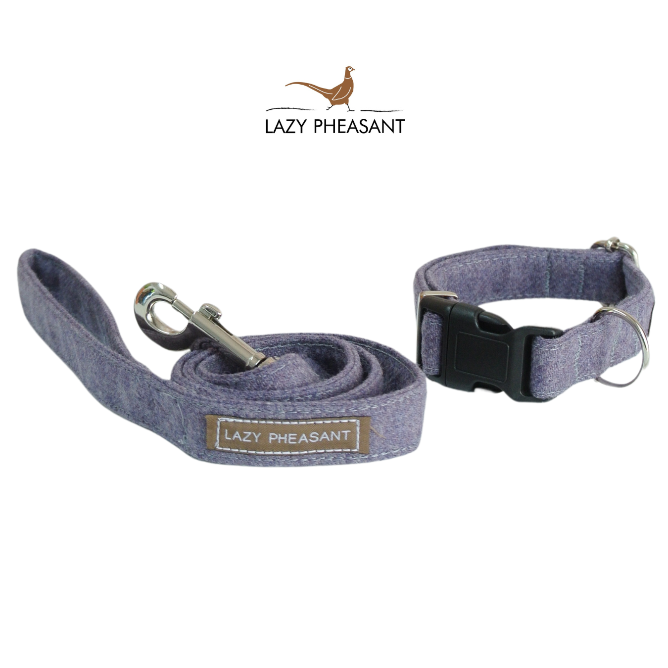 Tweed Dog Collar - Lilac