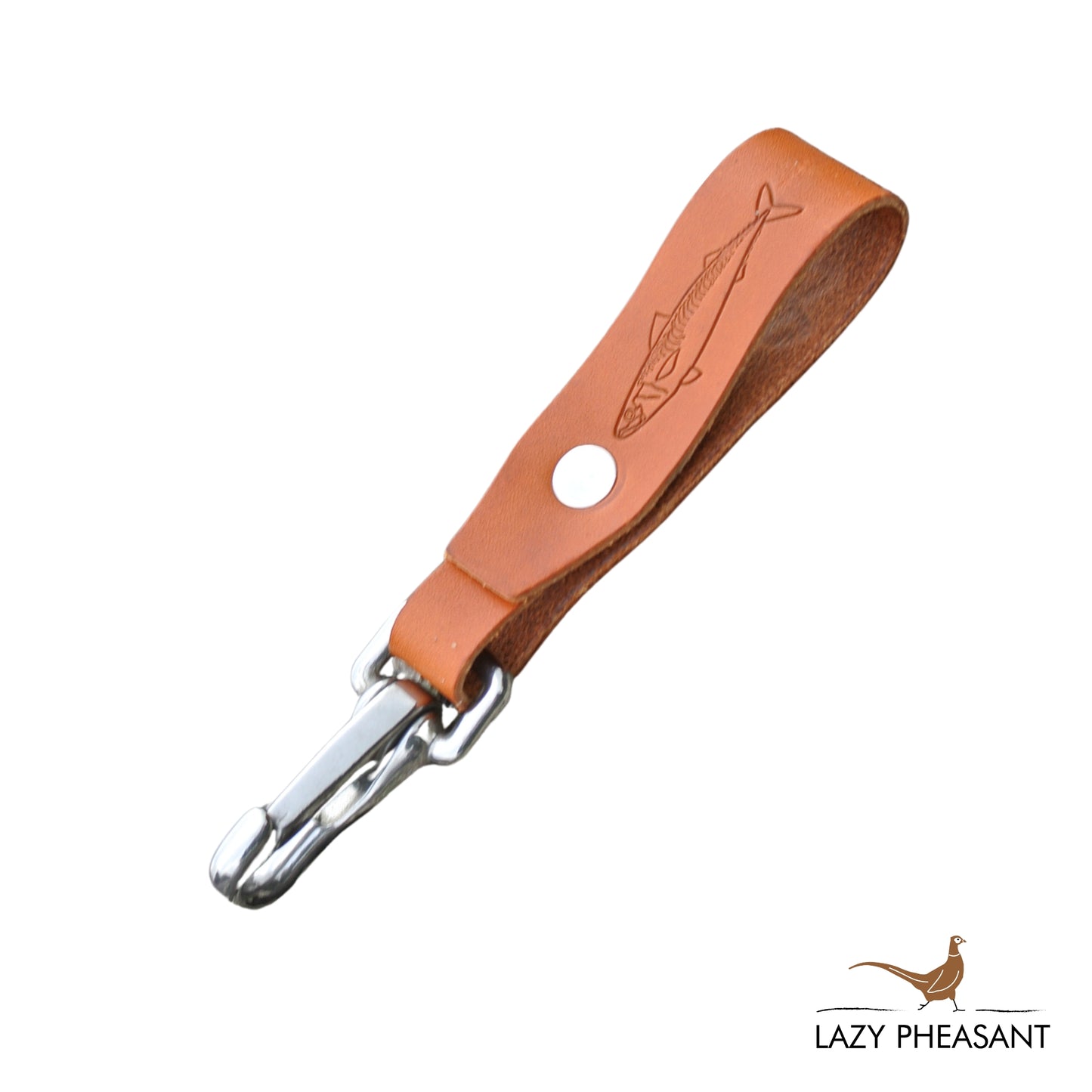 Leather Lanyard - Tan Mackerel Design
