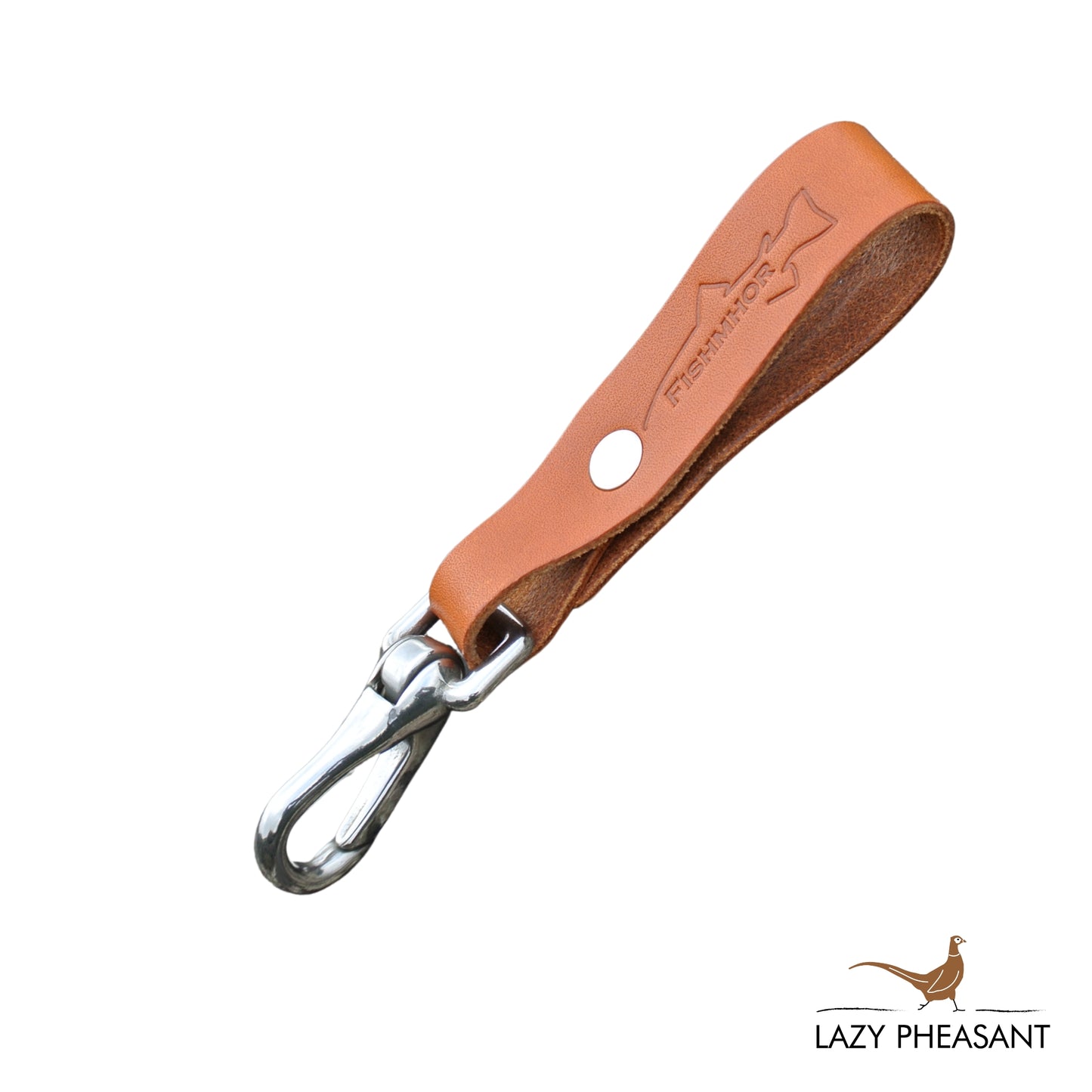 Leather Lanyard - Tan Mackerel Design