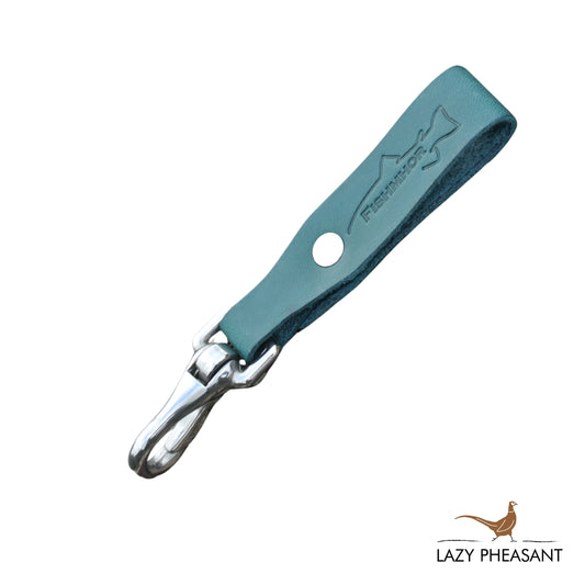 Leather Lanyard - Blue Mackerel Design