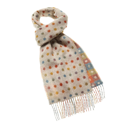 Merino Wool Scarf - Natural Spotty