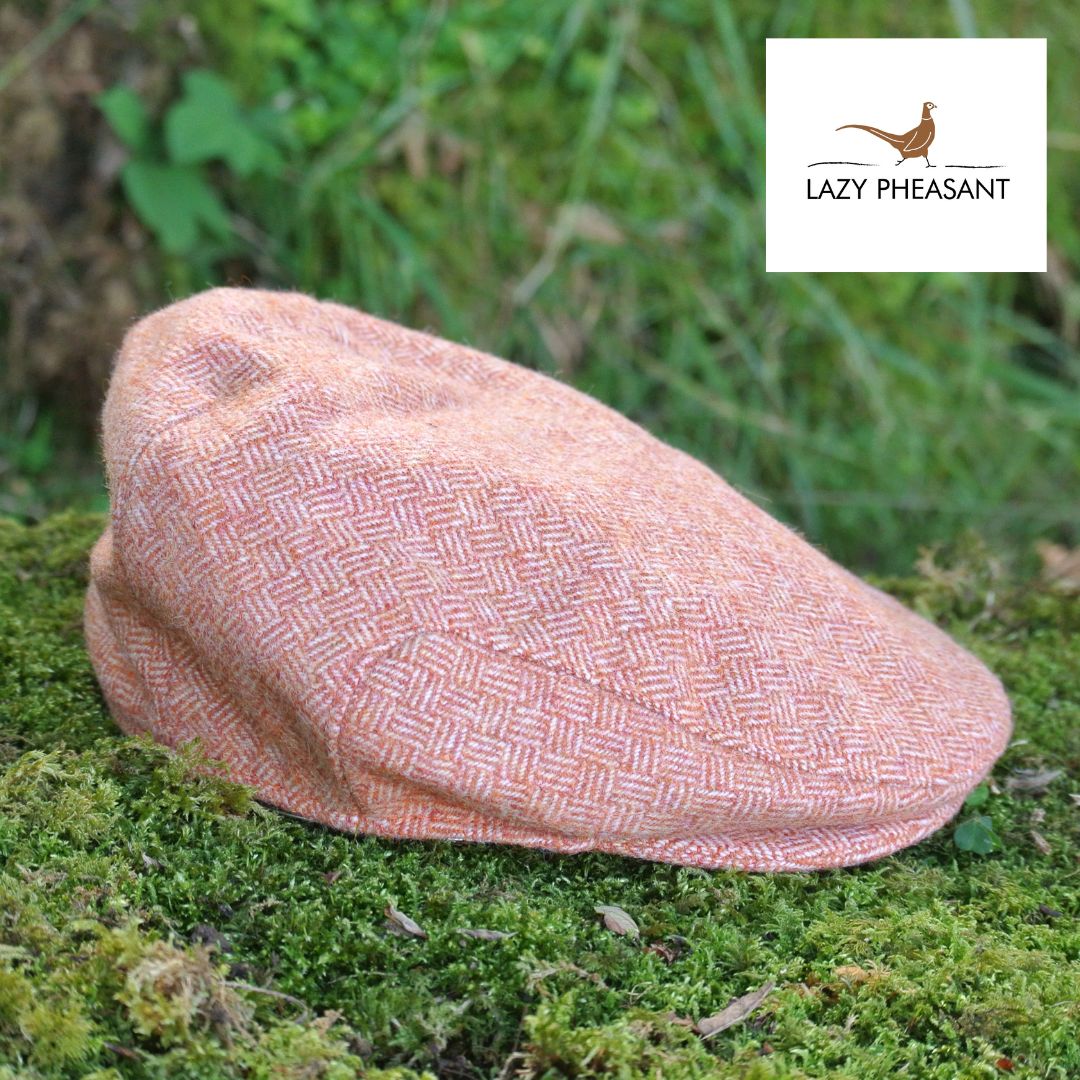 Kids Tweed Flat Cap - Orange