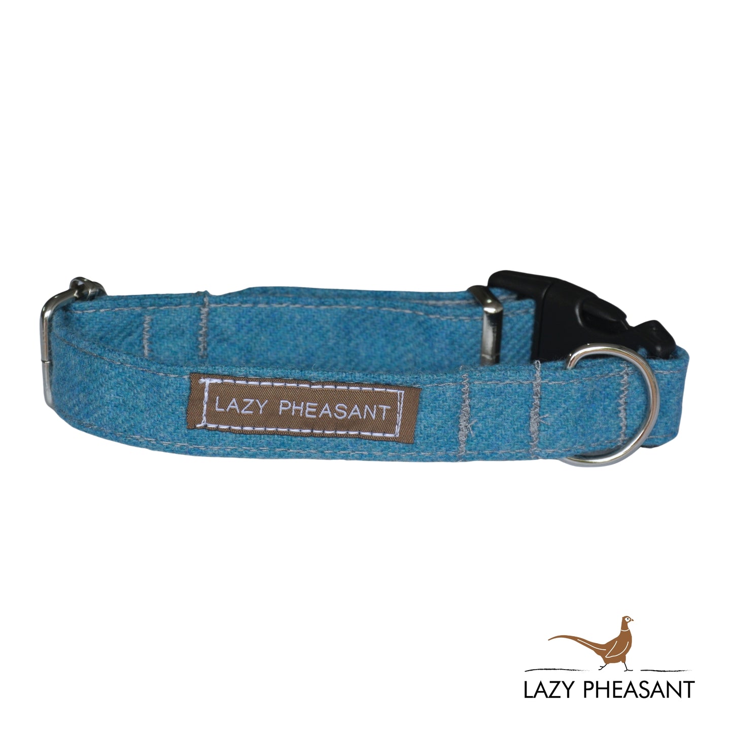 Tweed Dog Collar - Sky Blue