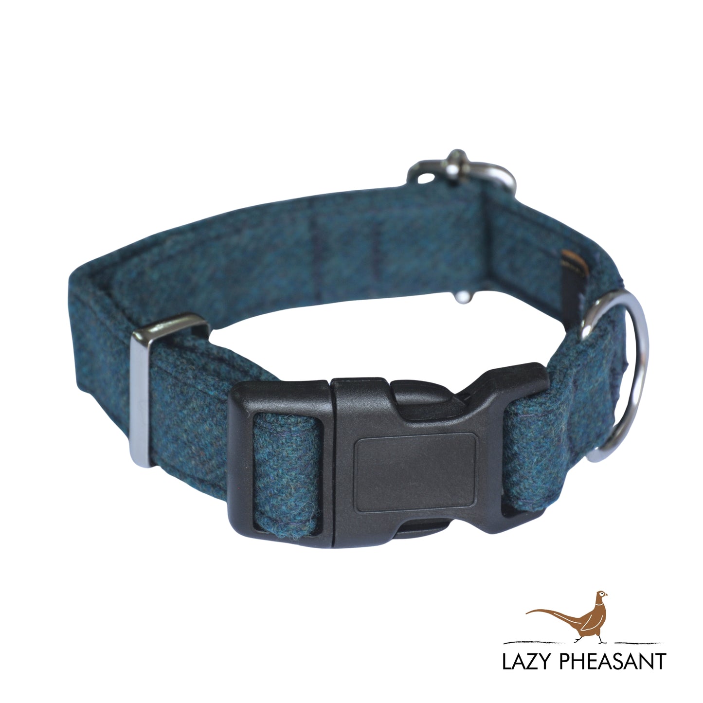 Tweed Dog Collar - Teal