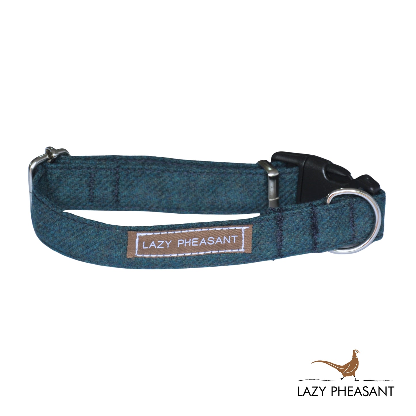 Tweed Dog Collar - Teal