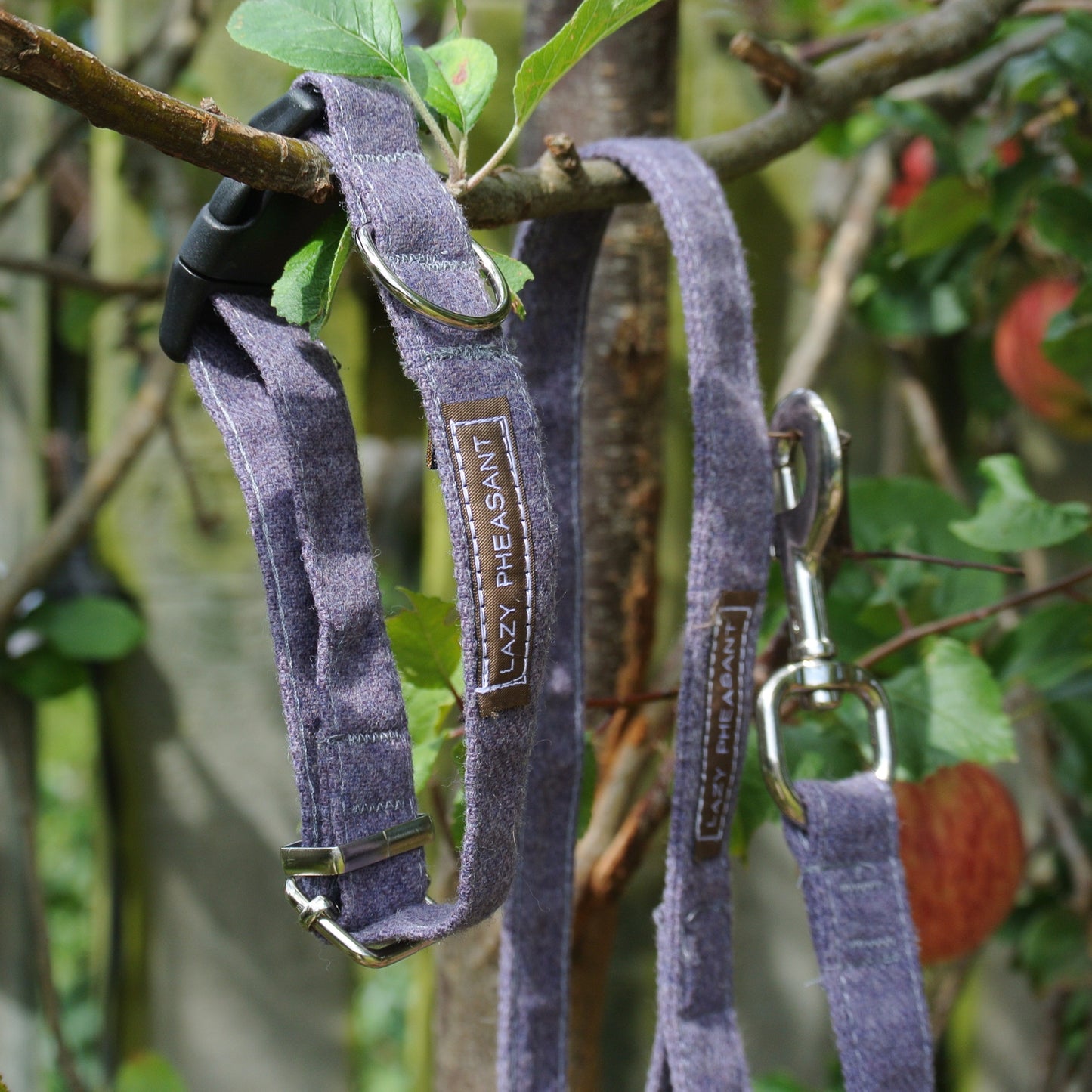 Tweed Dog Lead - Lilac