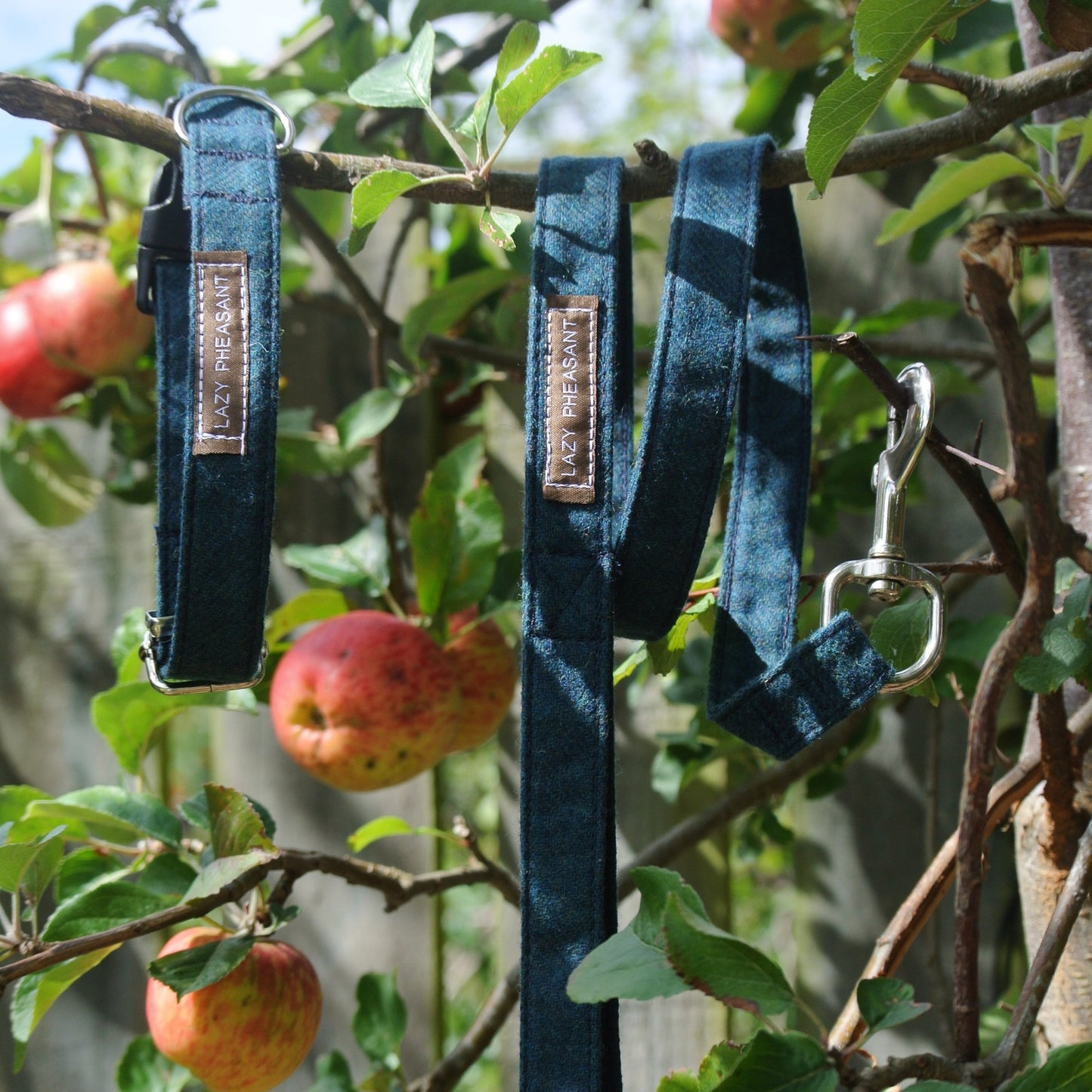 Tweed Dog Lead - Teal