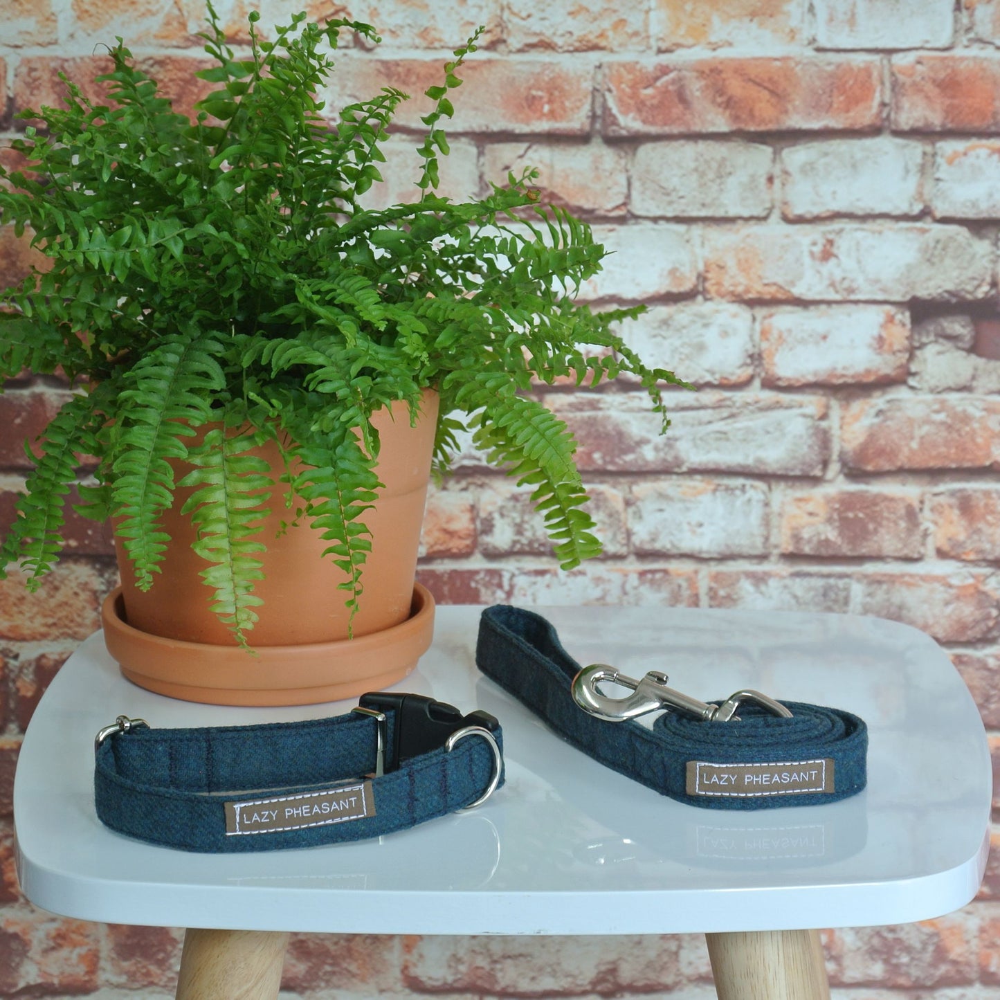 Tweed Dog Lead - Teal