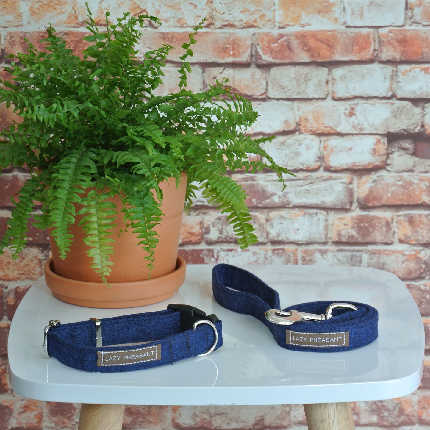 Tweed Dog Lead - Midnight Blue