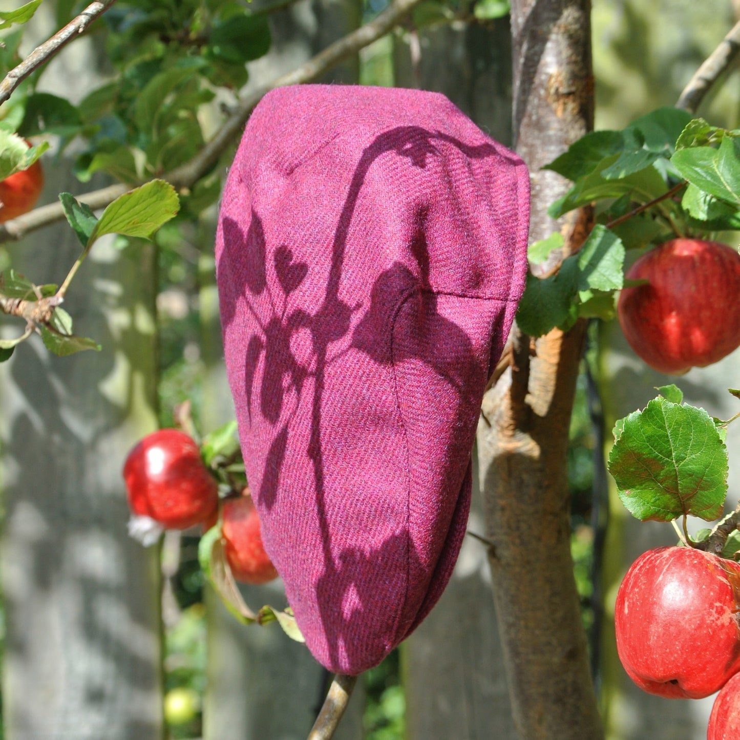 Tweed Flat Cap - Raspberry