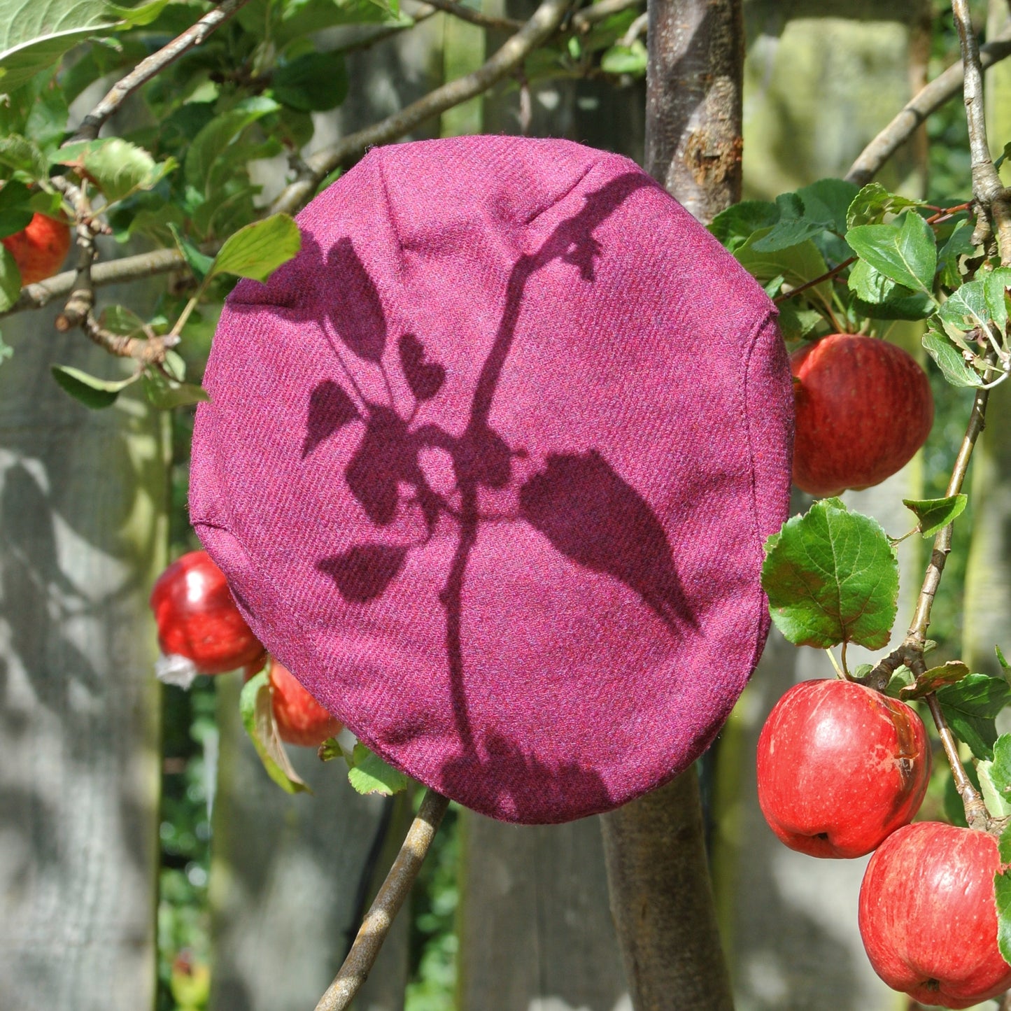 Tweed Flat Cap - Raspberry