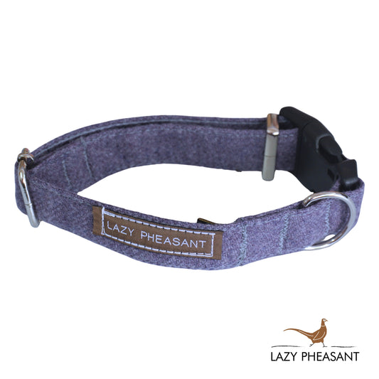 Tweed Dog Collar - Lilac