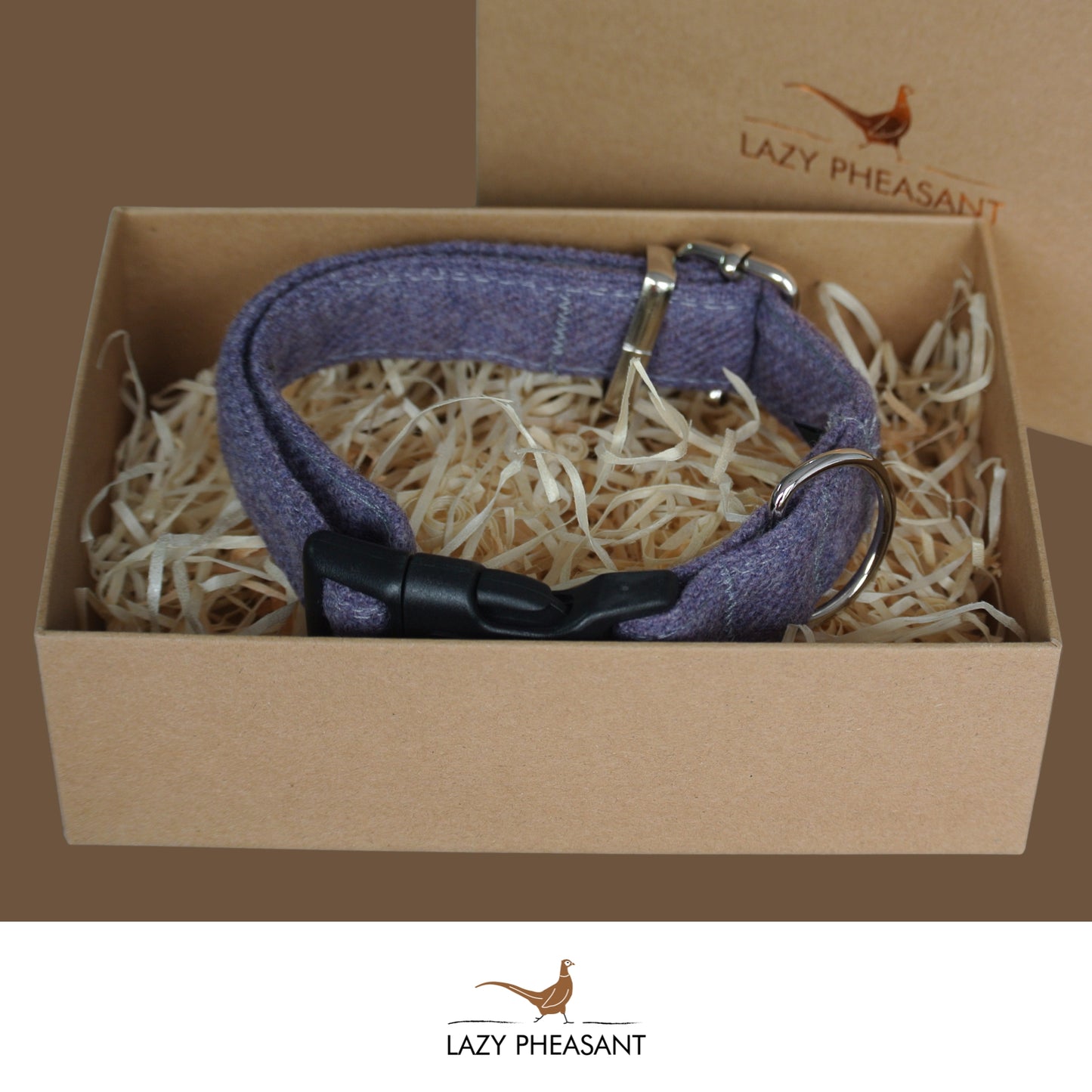 Tweed Dog Collar - Lilac