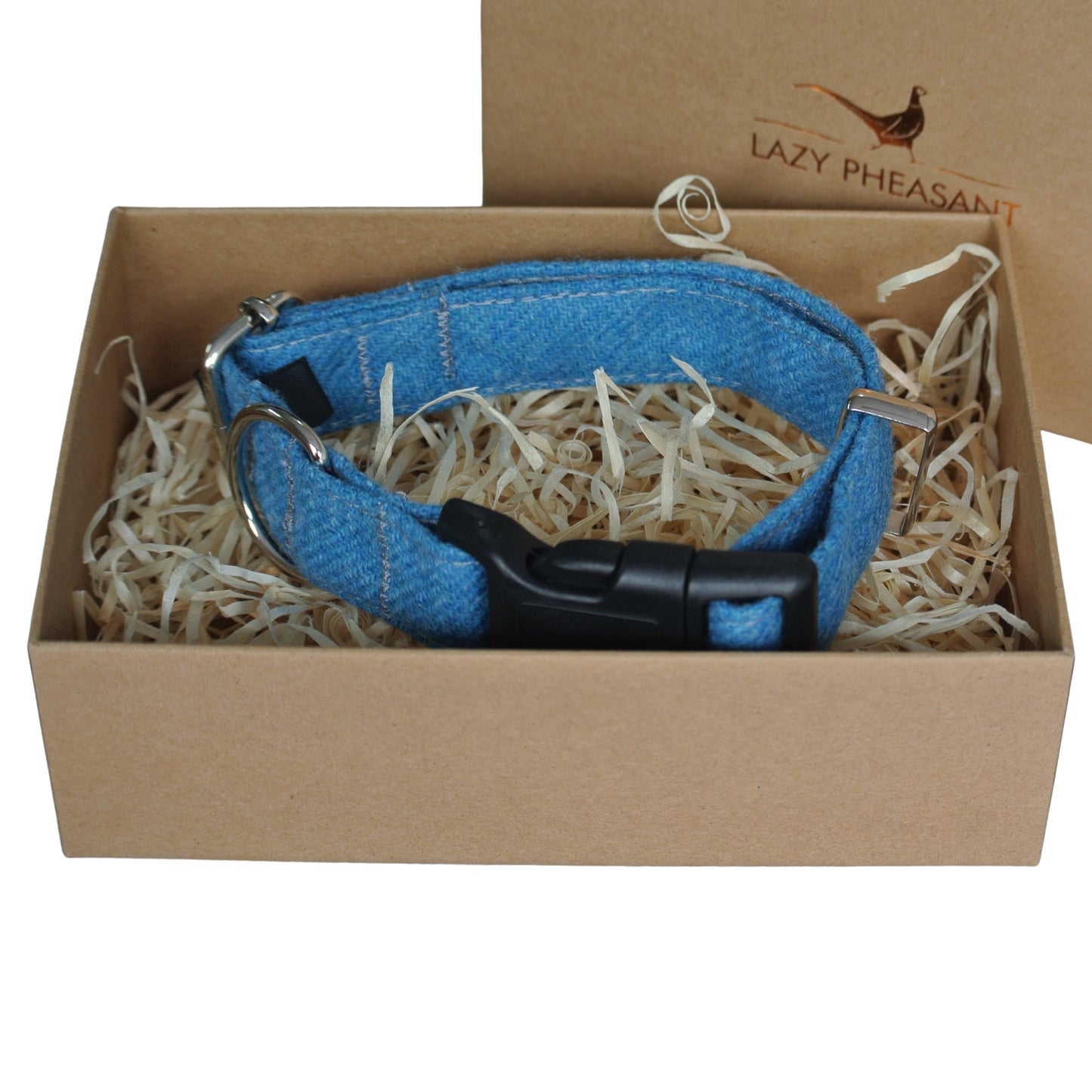 Tweed Dog Collar - Sky Blue